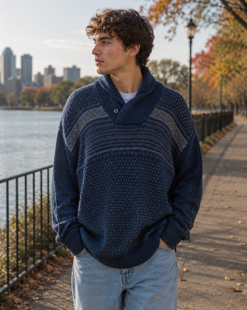 Oliver & Burke American Classics Sz XL Shawl Collar Sweater